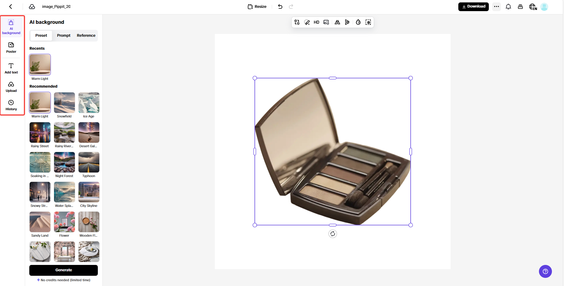 Remove background & customize