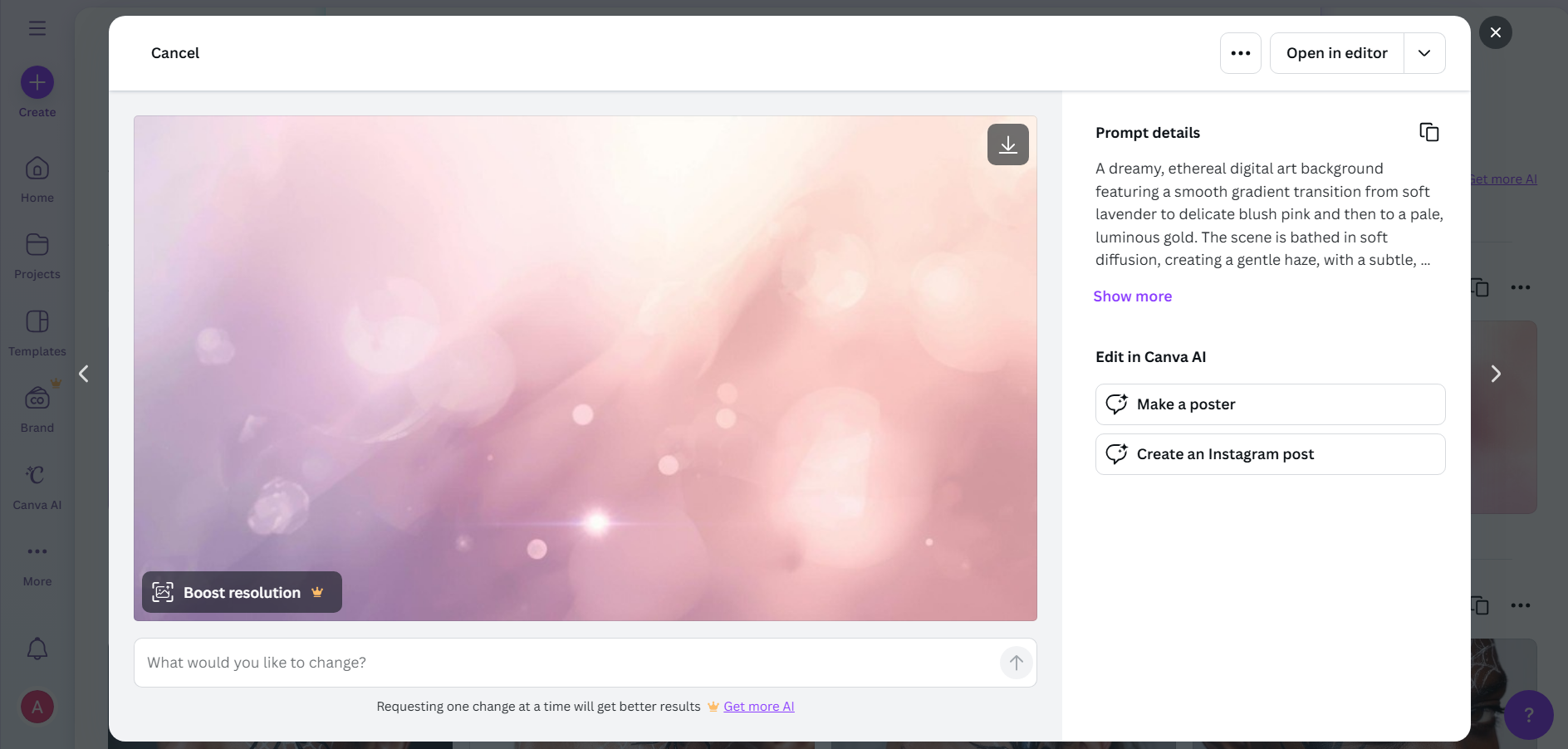 Canva interface