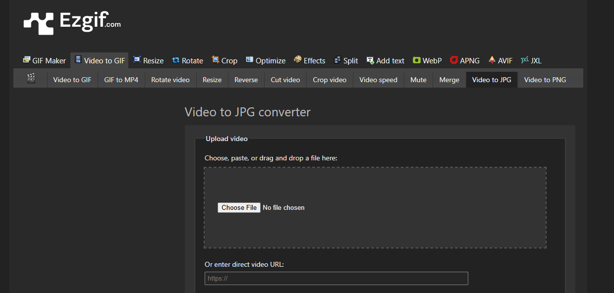 Upload Video to Ezgif