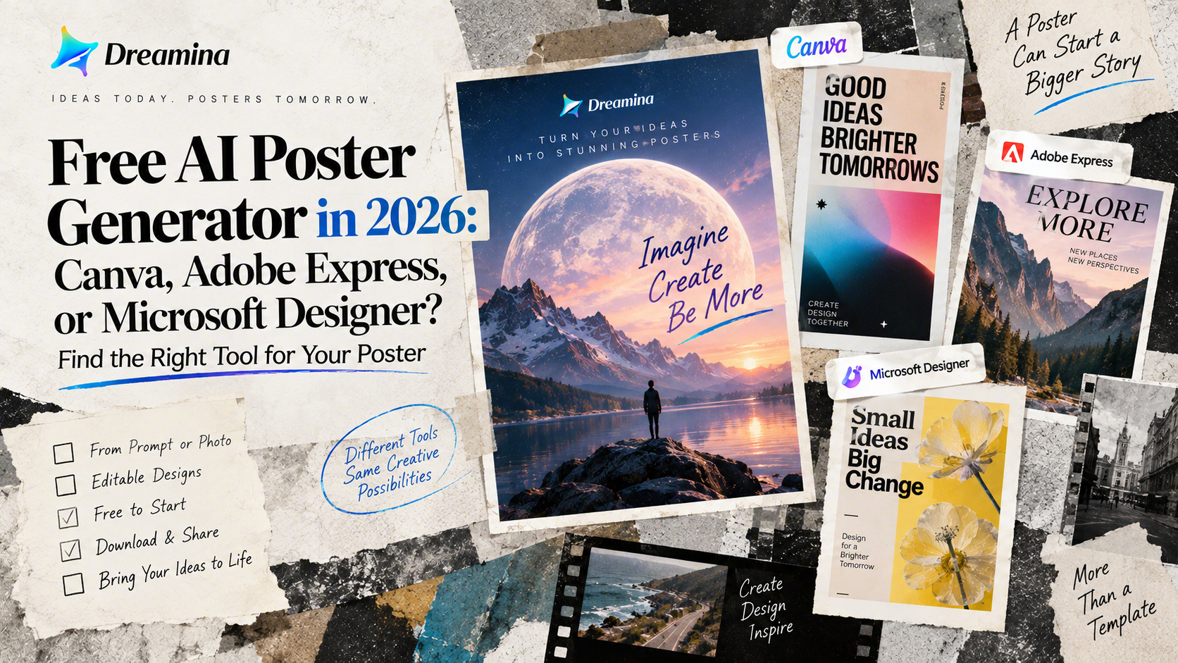 Canva, Adobe Express, or Microsoft Designer: Which Free AI Poster Generator Gets You a Finished Poster?