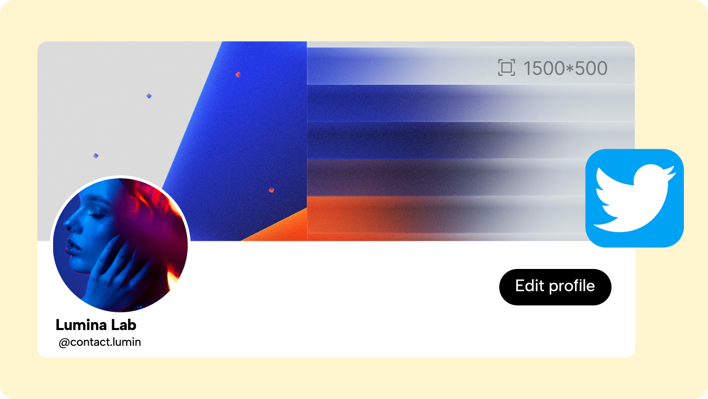 Saiz sepanduk Twitter