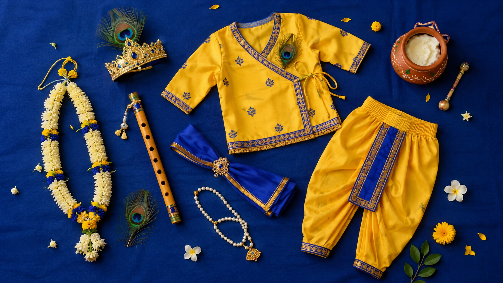 krishna getup for kids example — Festive color and detail variation