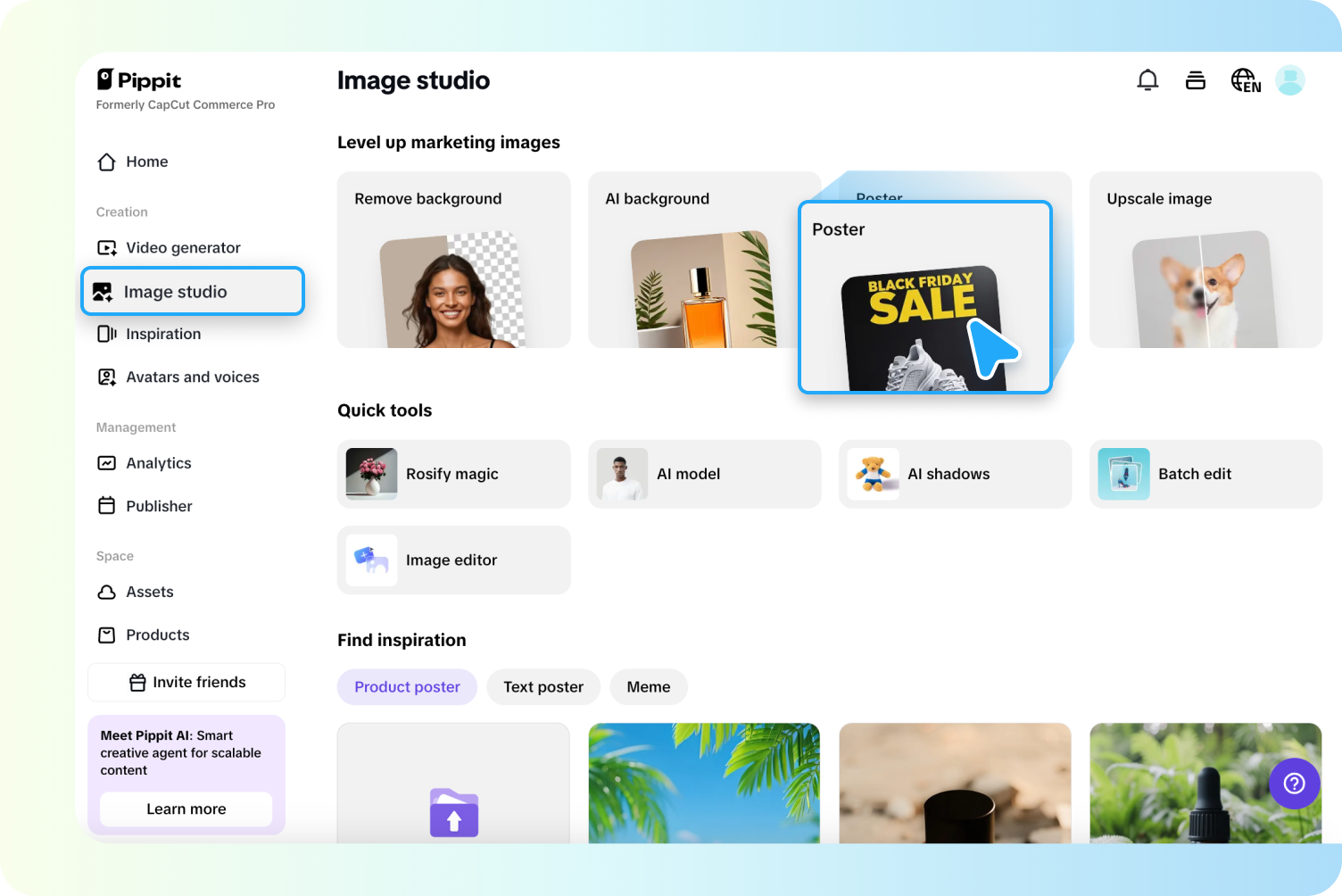 Перейдите к функции «Постер».
