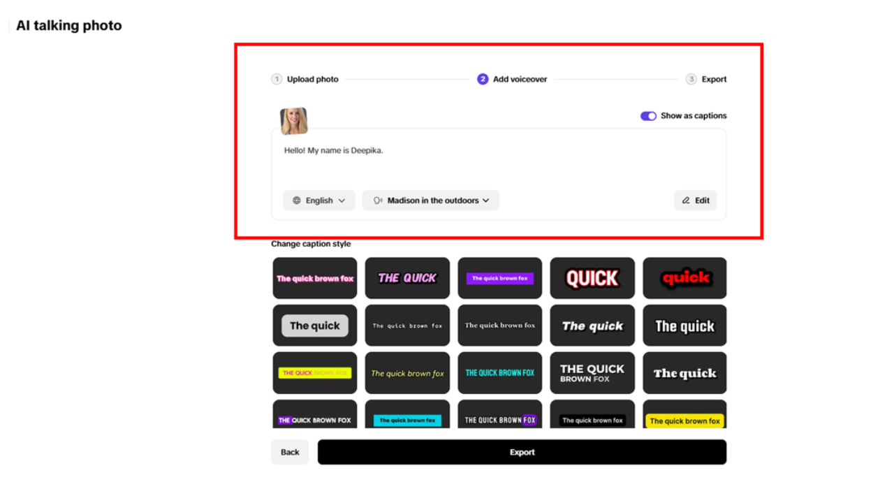 Upload photo and edit