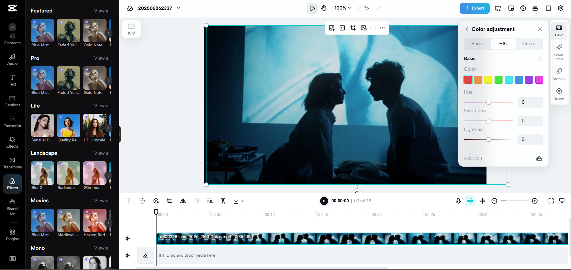 Інтерфейс CapCut Web - один з кращих інструментів для кінематографічного редагування відео