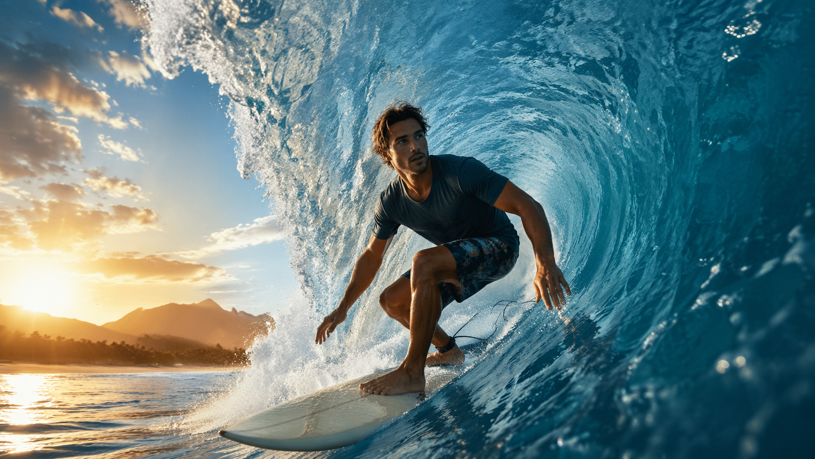 Dreamina IA Ocean Wave Filter prompt exemplo 3: Golden Beach Motion