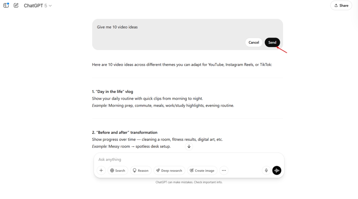 Defining a video topic to make visuals with AI
