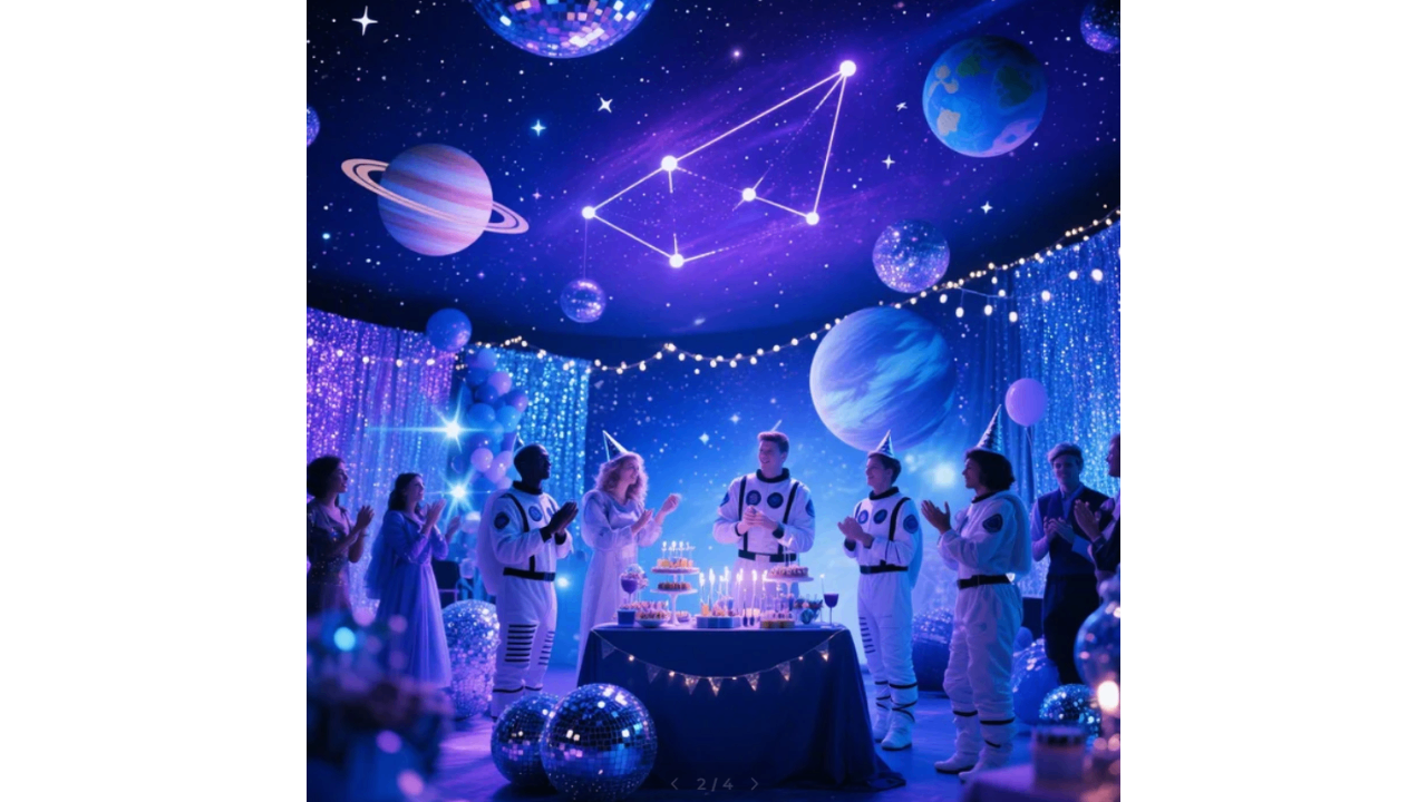 Space and galaxy birthday party theme