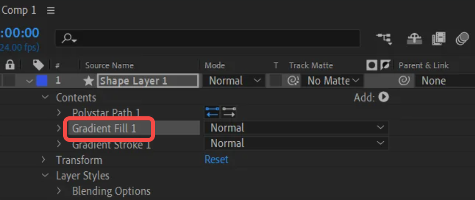 Add a gradient fill to the shape layer