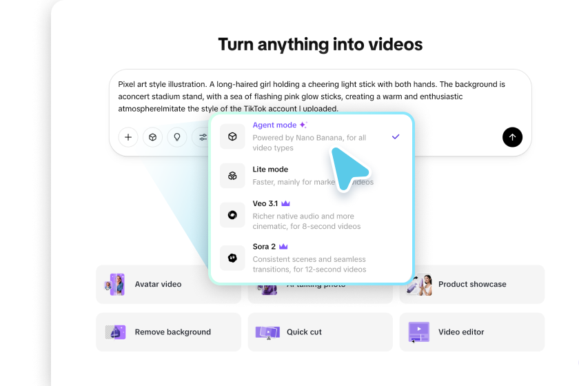 Generate snack videos