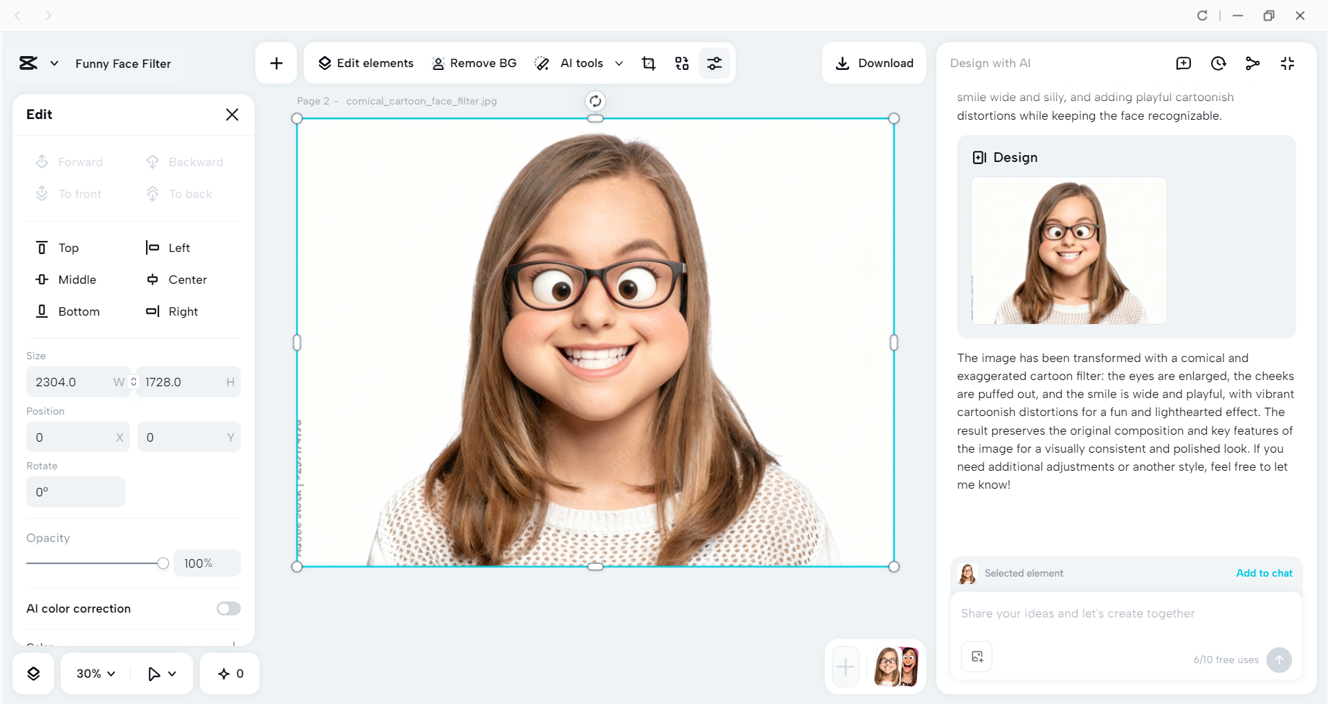 Interface of the CapCut desktop video editor - an easy way to add funny filters to photos