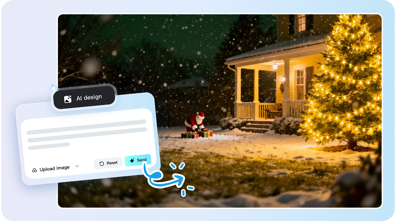 AI-generated Christmas background images in CapCut