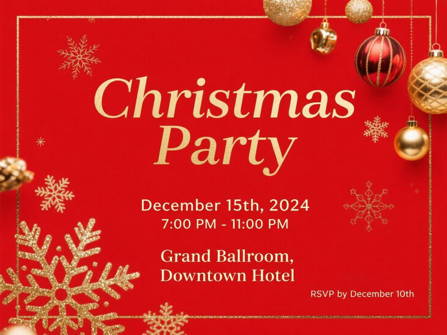 exemple de flyer pour une fête de Noël