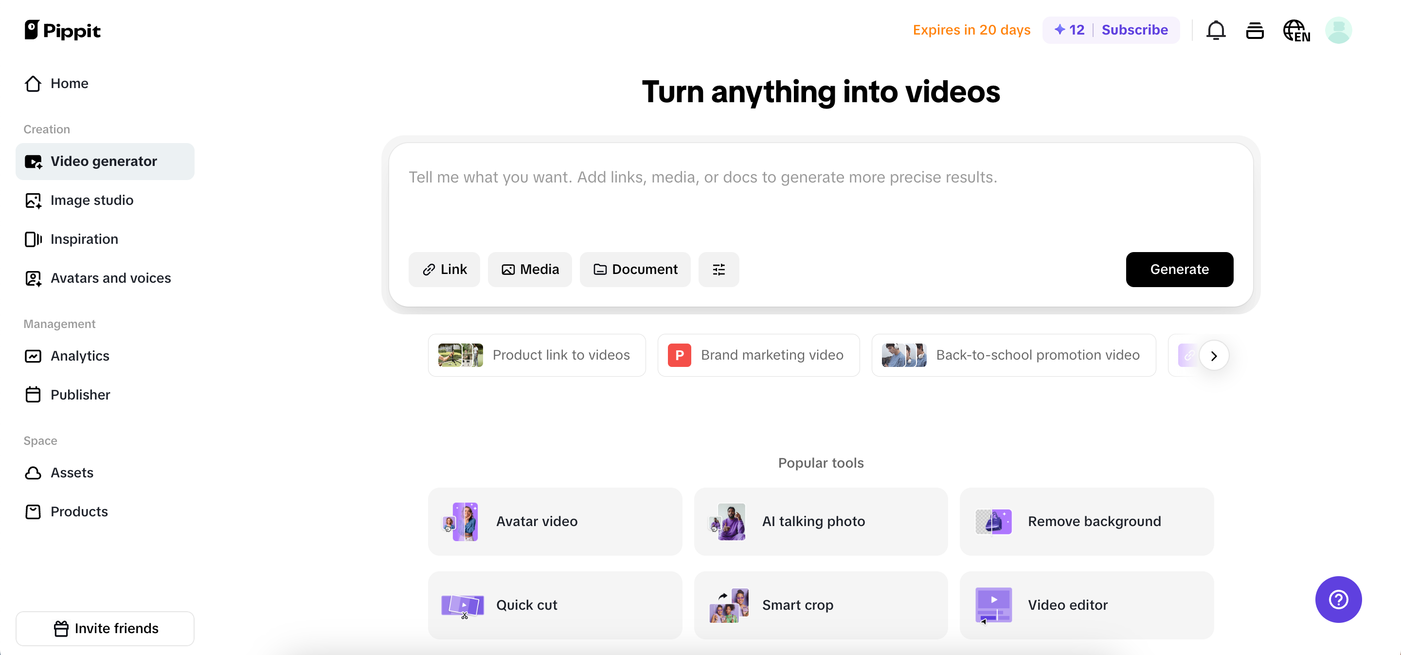 Open video editor