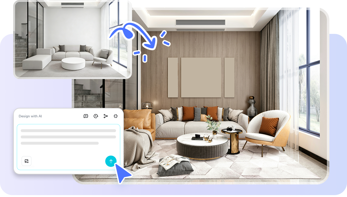 Change colors or replace furniture with AI