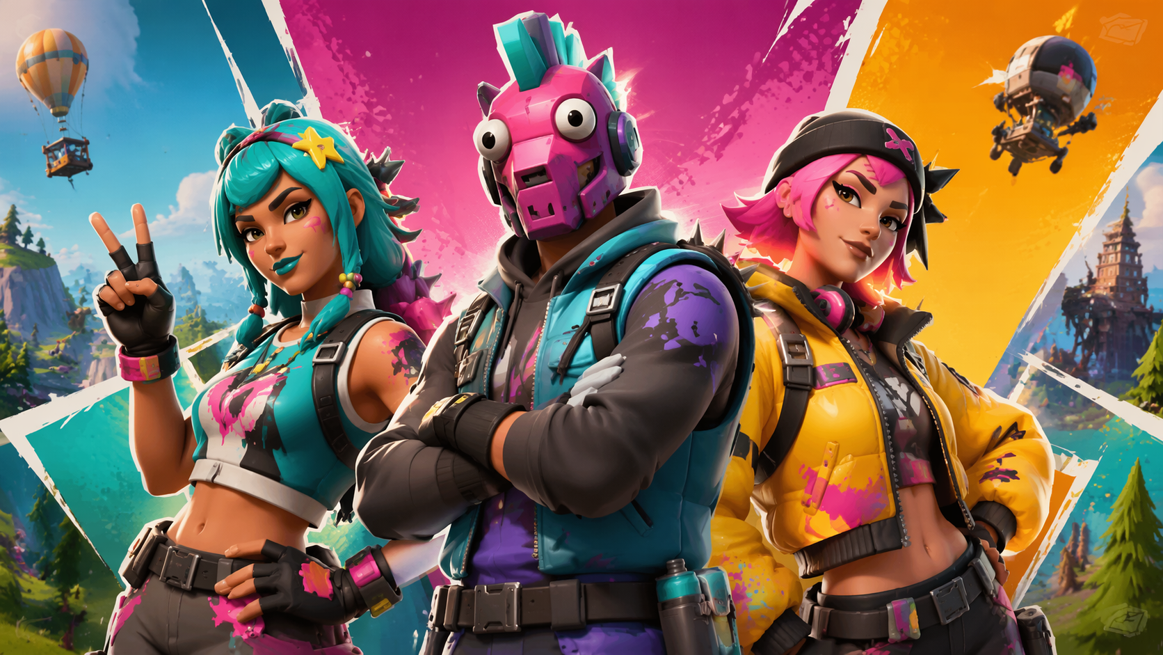 Dreamina fortnite filter prompt example 5: Squad card portrait