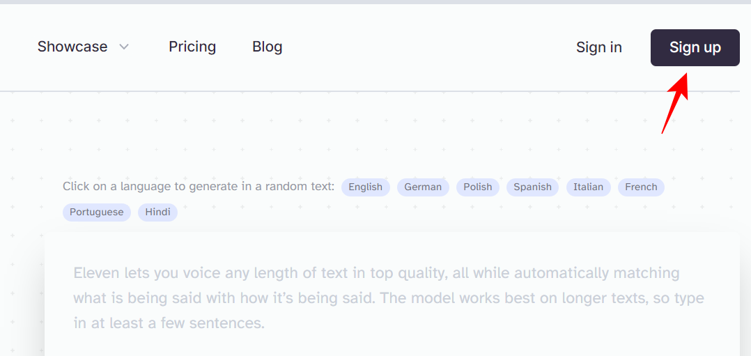 Gumawa ng account sa ElevenLabs