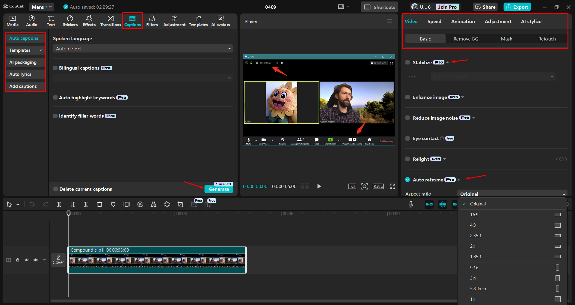 Zoom録画をCapCutデスクトップビデオエディタで編集および強化する