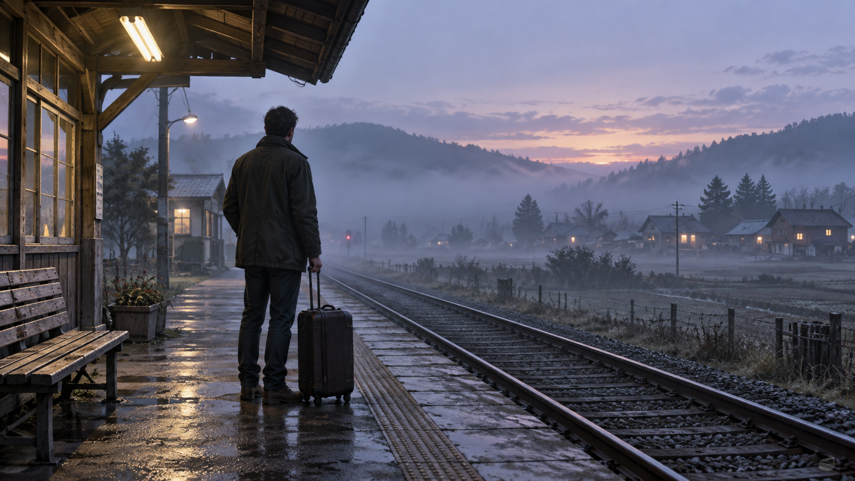 Small Town Boy AI video: Dawn Train Platform