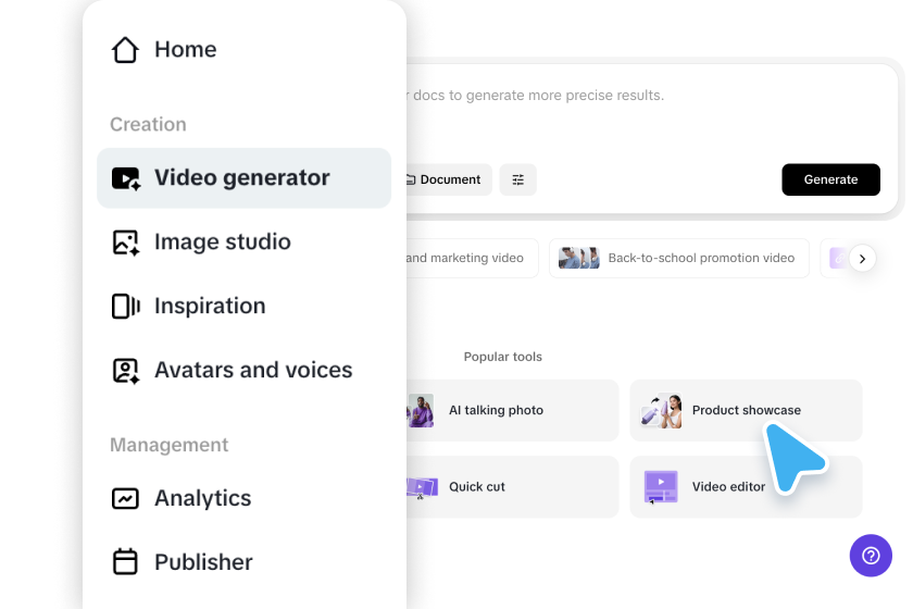 Click on the product showcase feature
