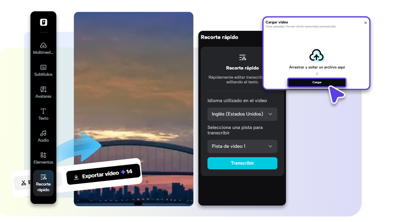 Completa la generación del video en el proceso de recorte automático.