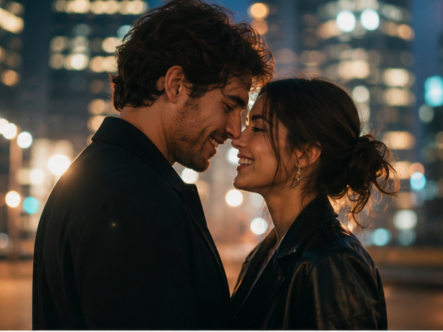 Viral Couple AI Video Editing Prompt prompt example 2 - City lights