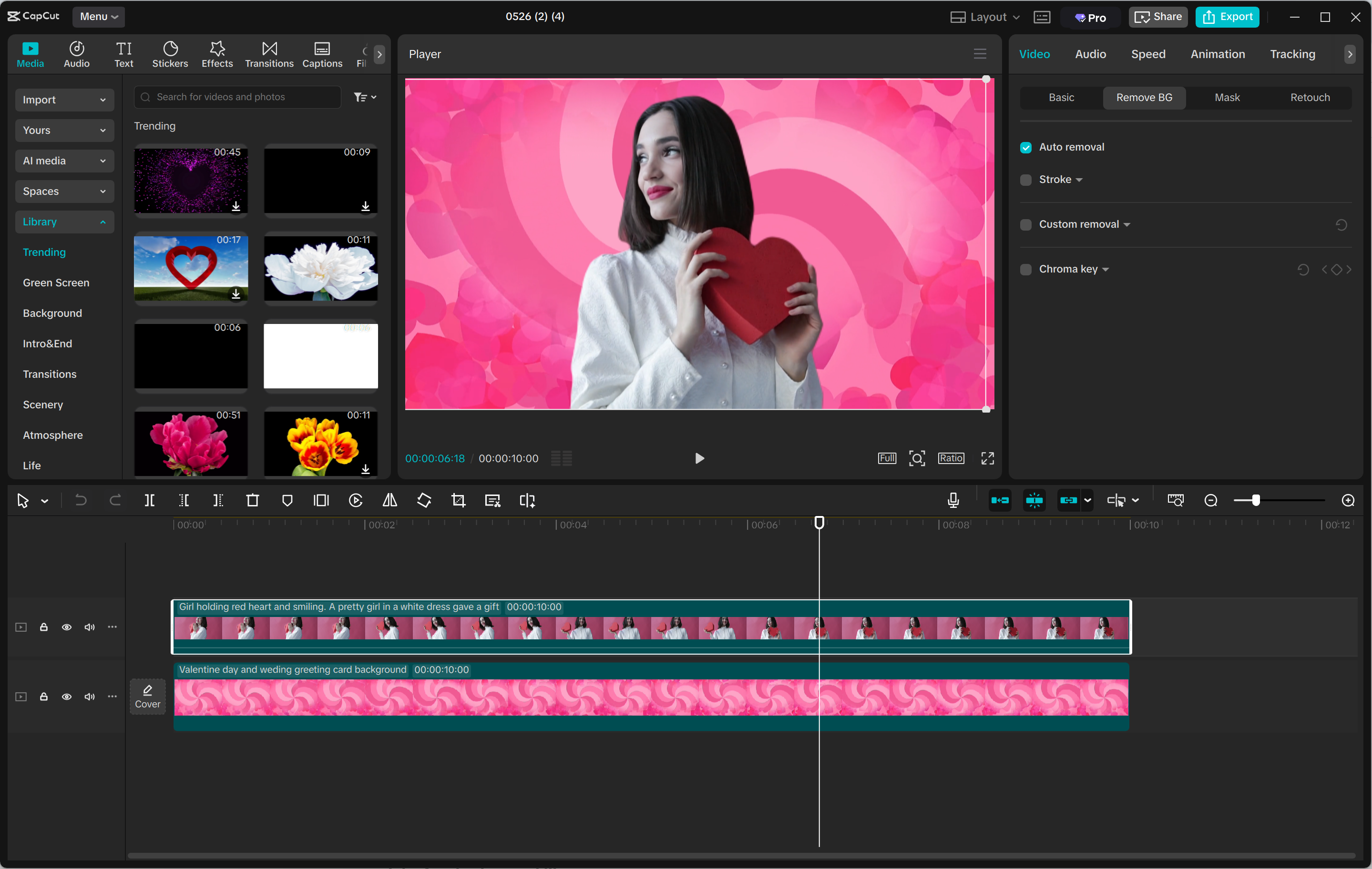 Editing interface of the CapCut desktop video editor - an offline tool to easily change the image background