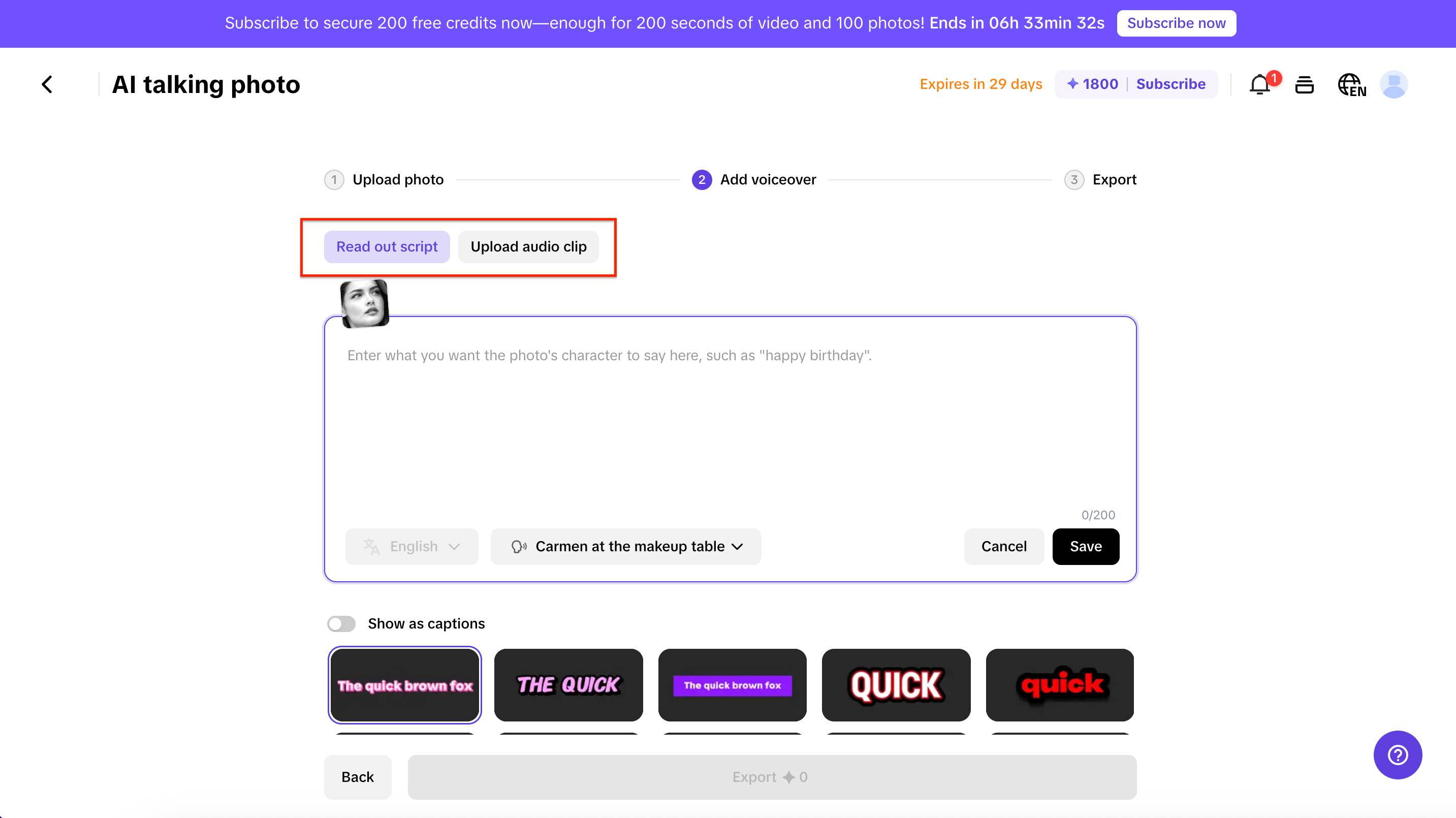 Input your text or upload an audio file