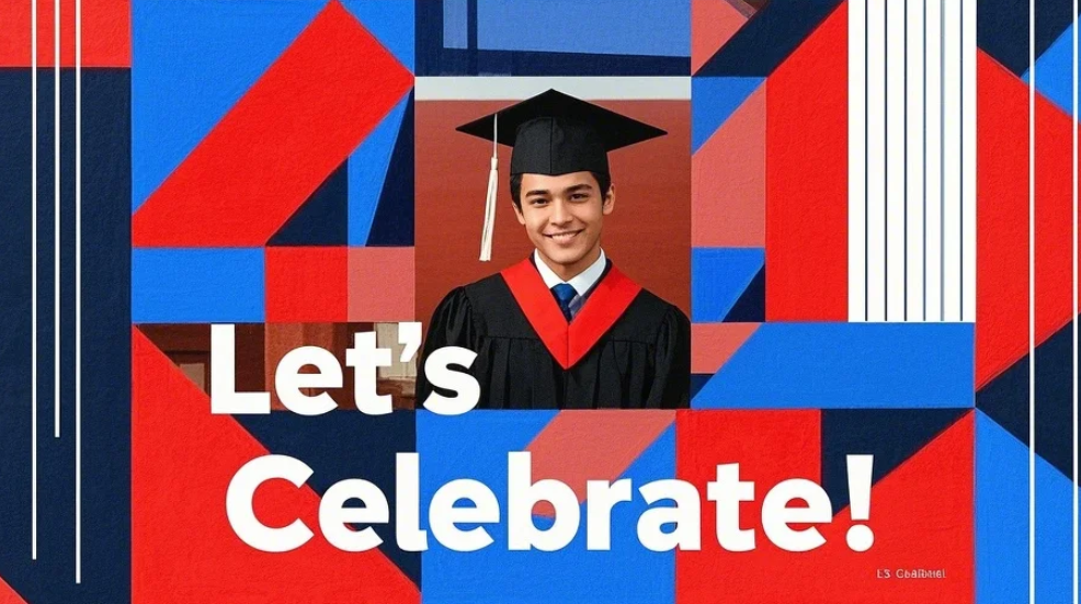 bold graduation invitation card