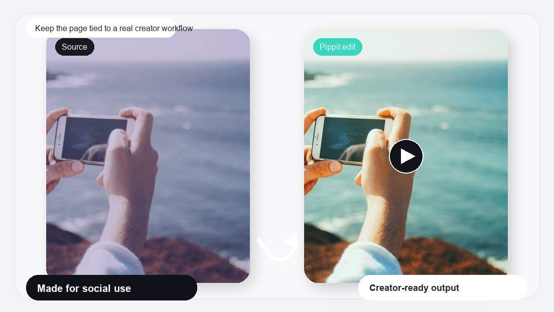 AI Transition Edit Video Maker realistic image for keep the page tied to a real creator workflow