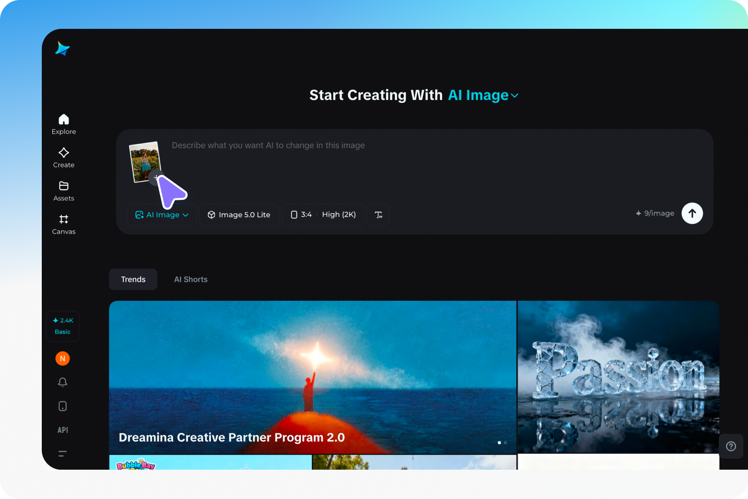 Tải lên hình ảnh tham khảo cho thế hệ Bitmoji trong Dreamina