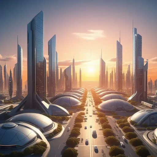 Realistic futuristic city
