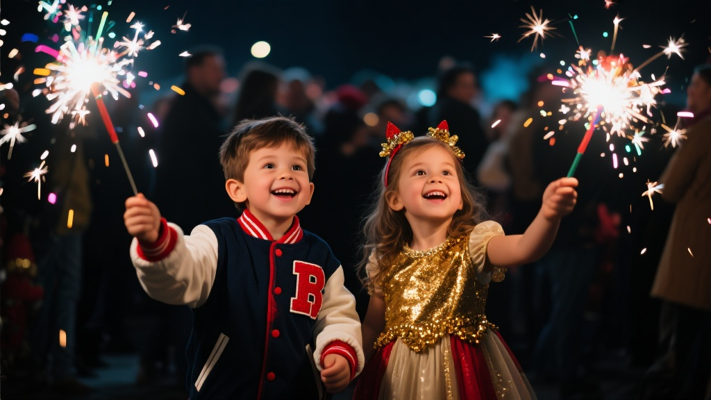 Ideias de roupas para crianças pequenas na véspera de Ano Novo