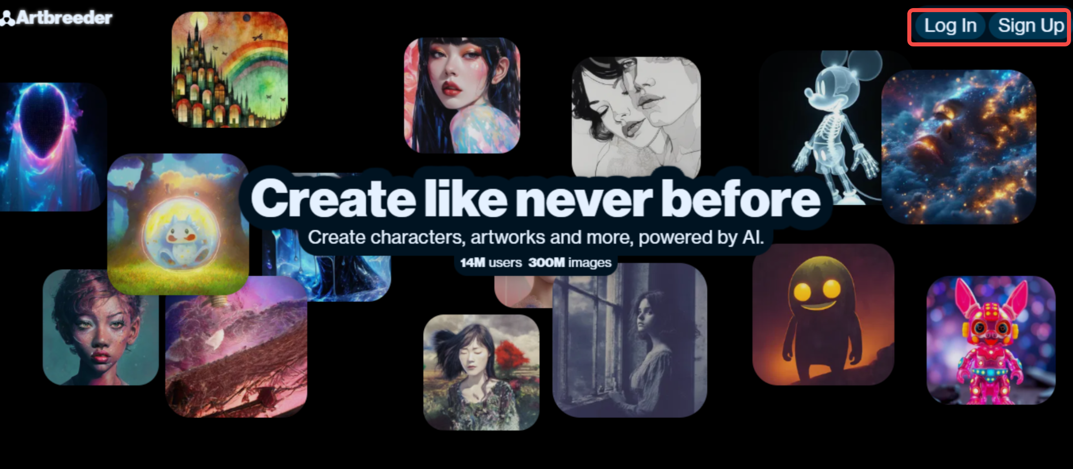Creating an account on Artbreeder AI image generator
