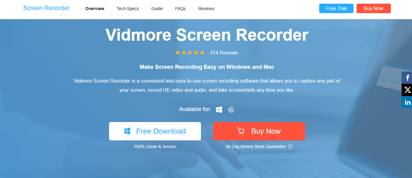ดาวน์โหลดเครื่องบันทึกหน้าจอ Vidmore