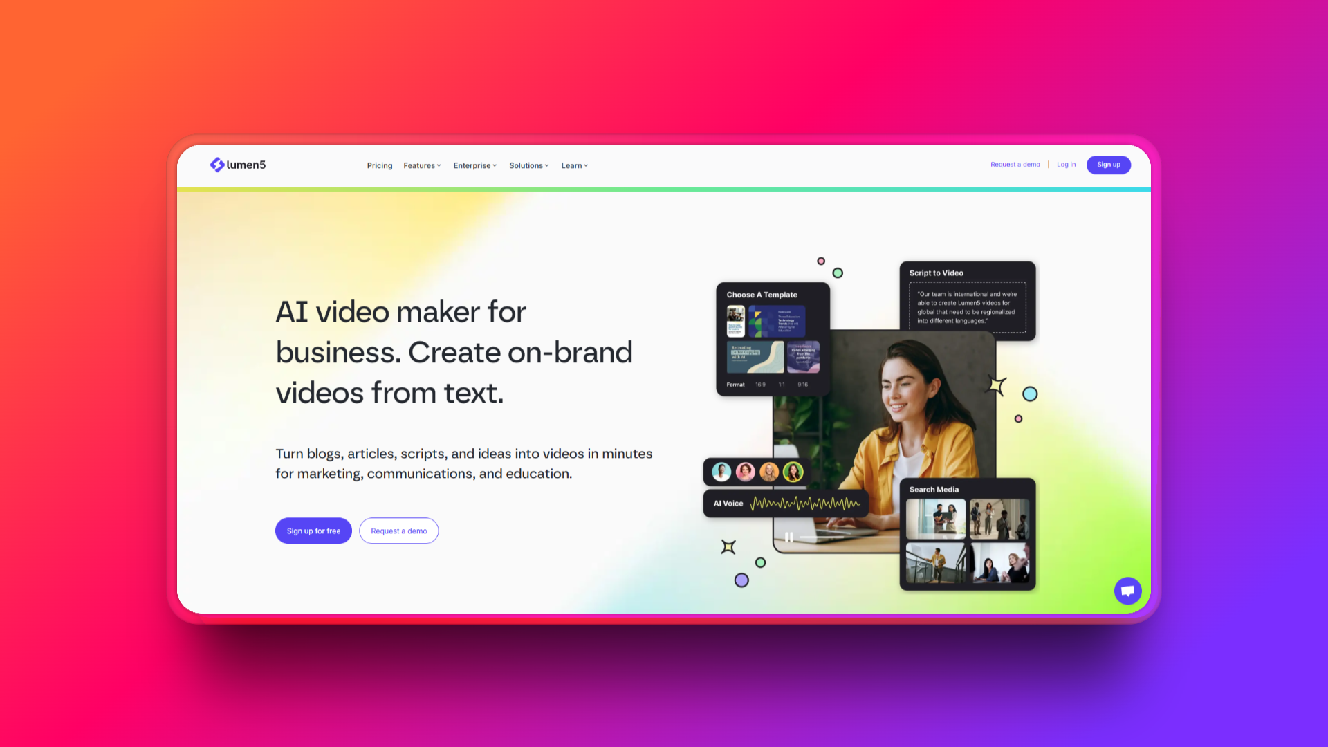 Lumen5'in yapay zeka destekli video oluşturucusu