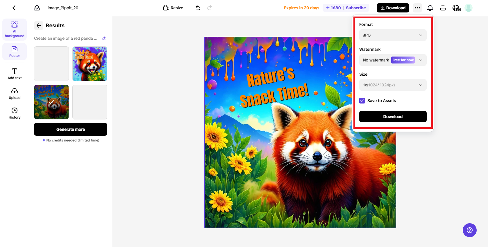 Download the finalized image