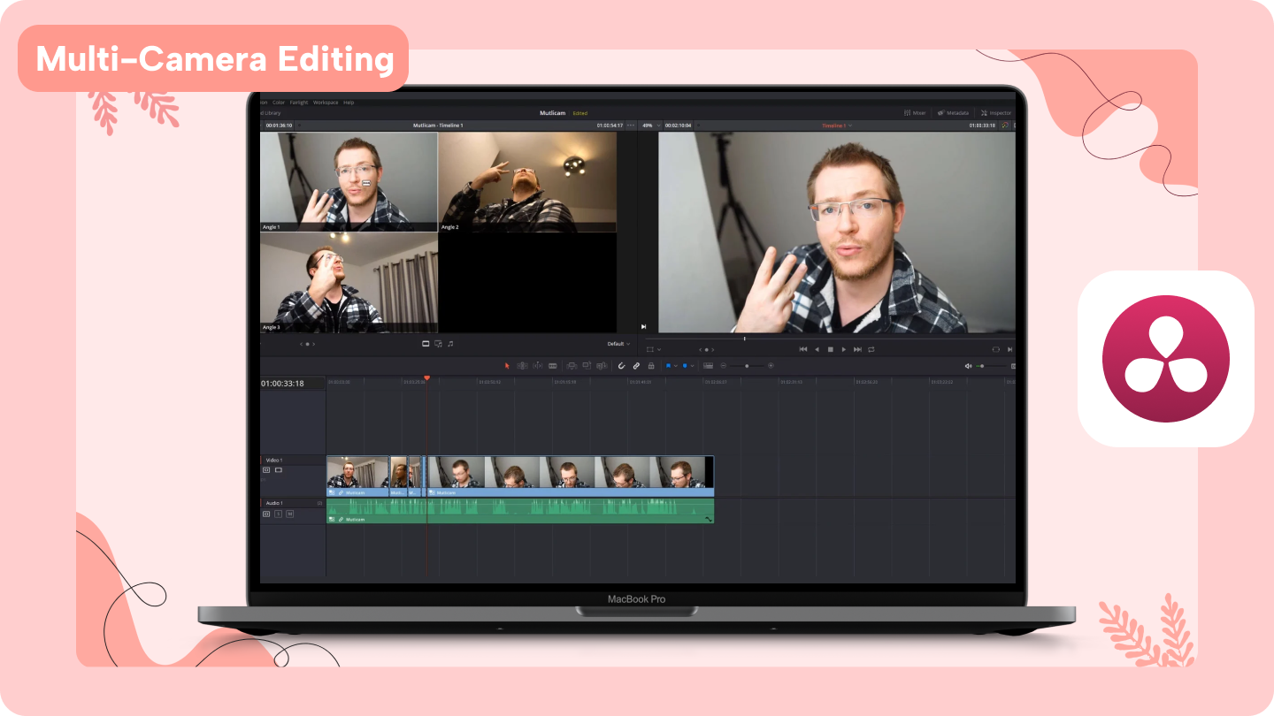 davinci çoklu kamera düzenlemesini çözer