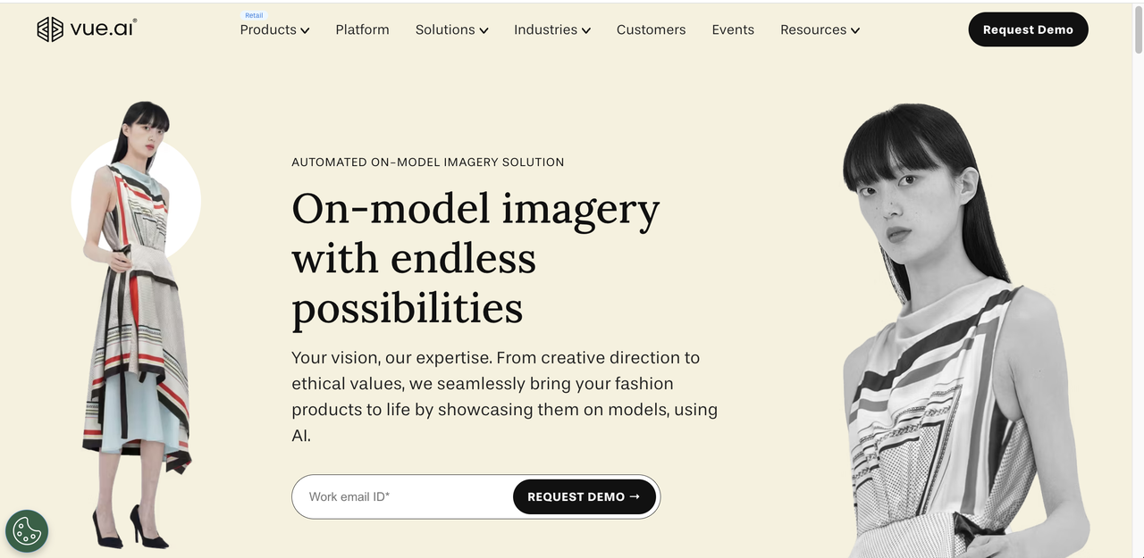 Vue.ai Al untuk model baju 
