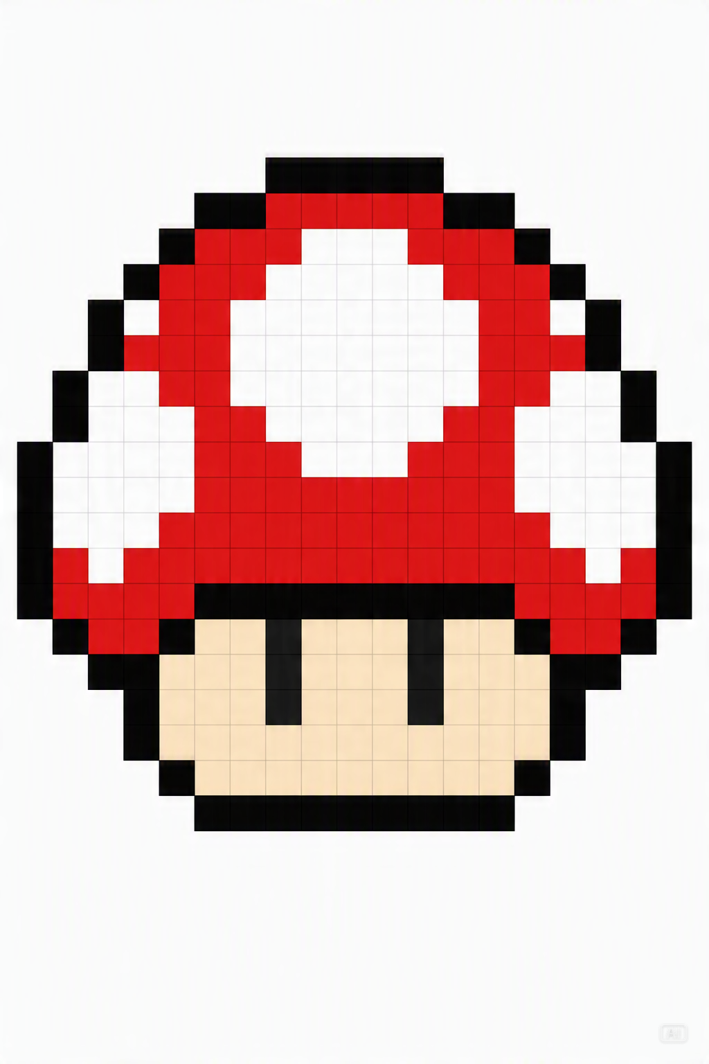 AI perler beads mushroom pattern image generated by Pippit