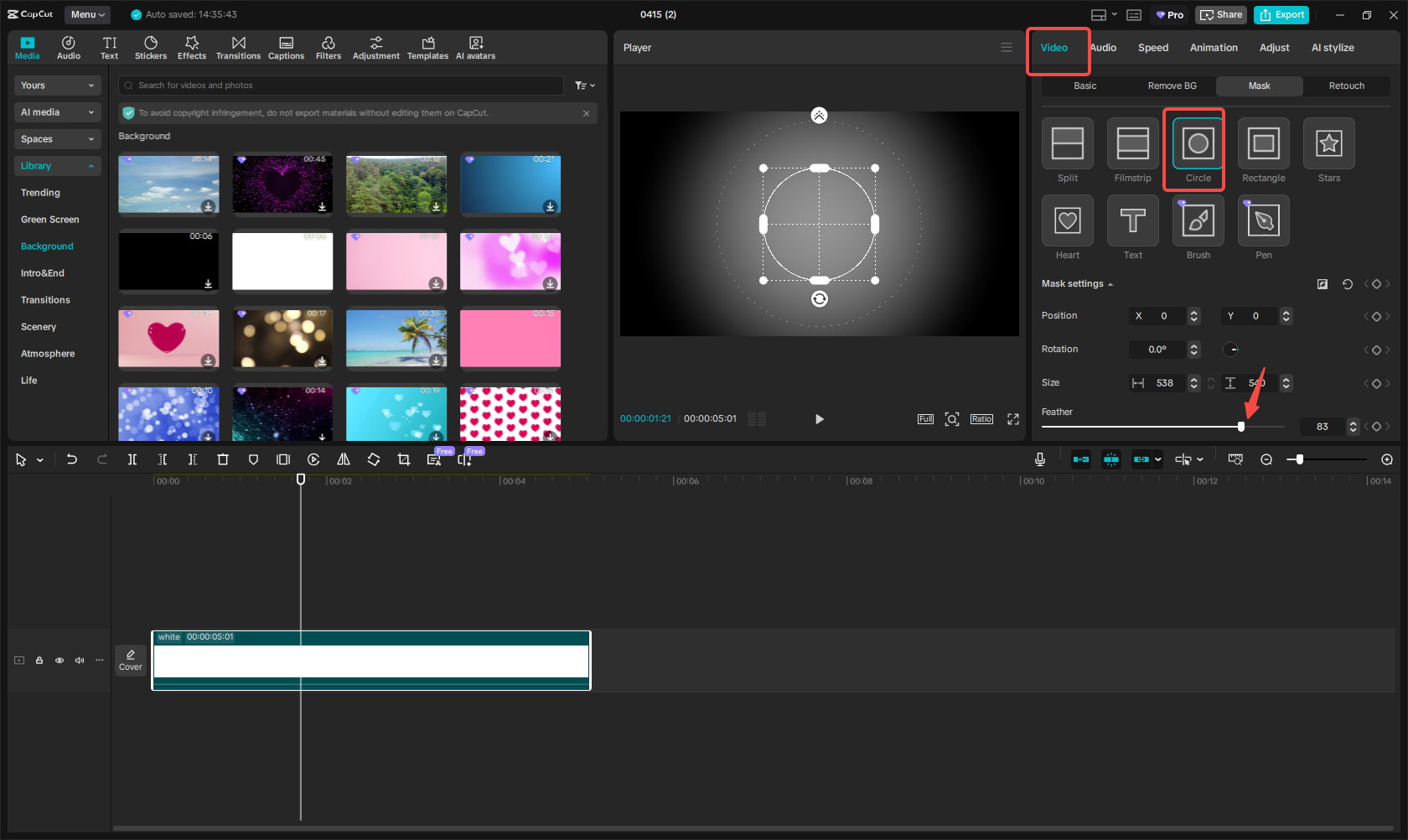Create a black fade background in CapCut