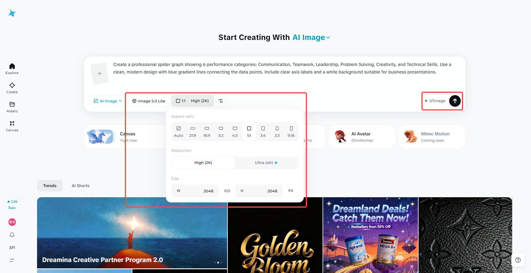 Gere seu gráfico de aranha