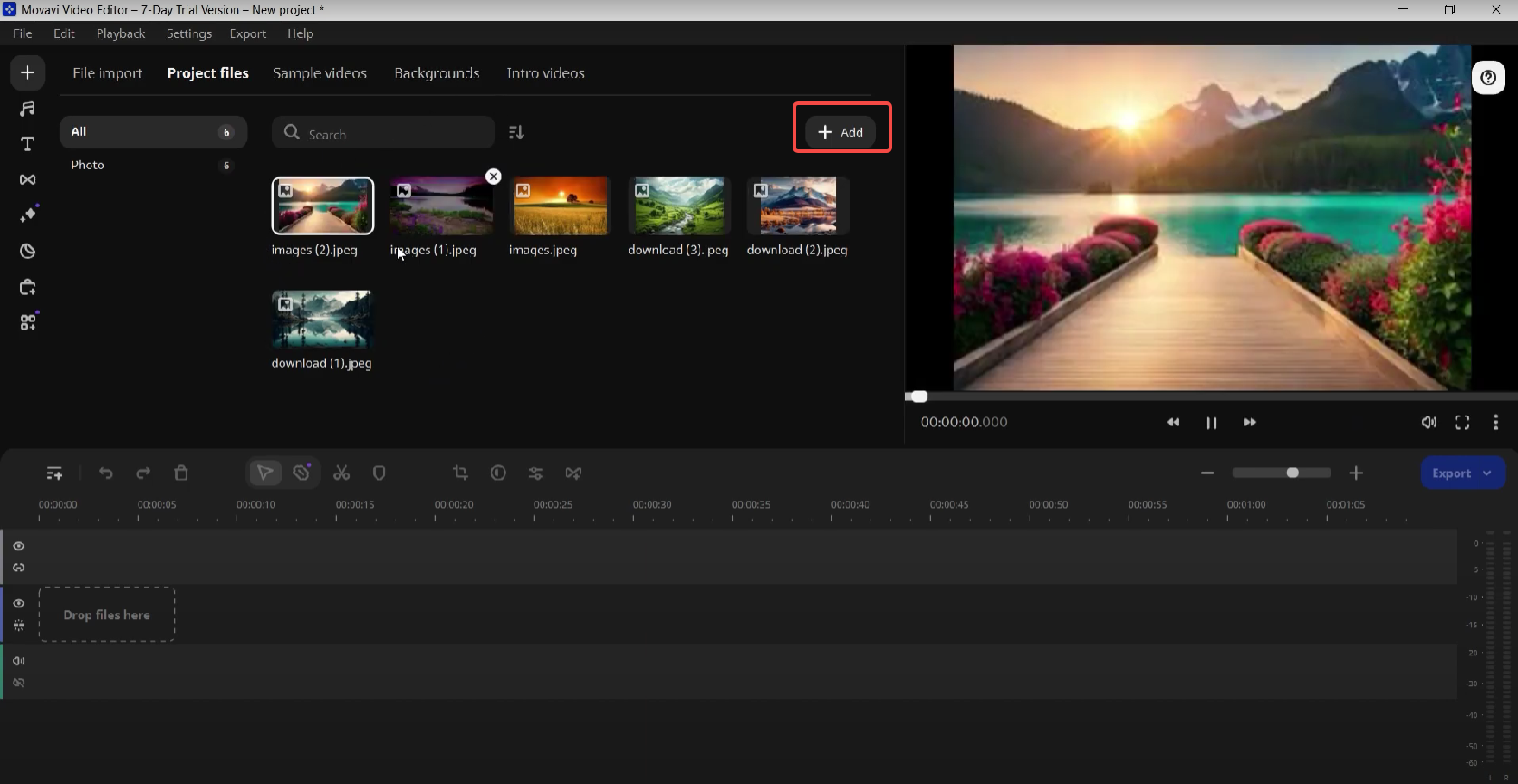Import photos/videos for the slideshow