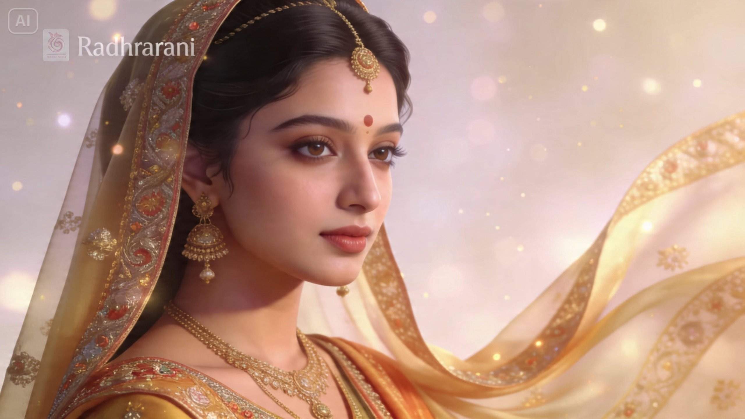 Radha rani ai Foto prompt Hintergrundbild