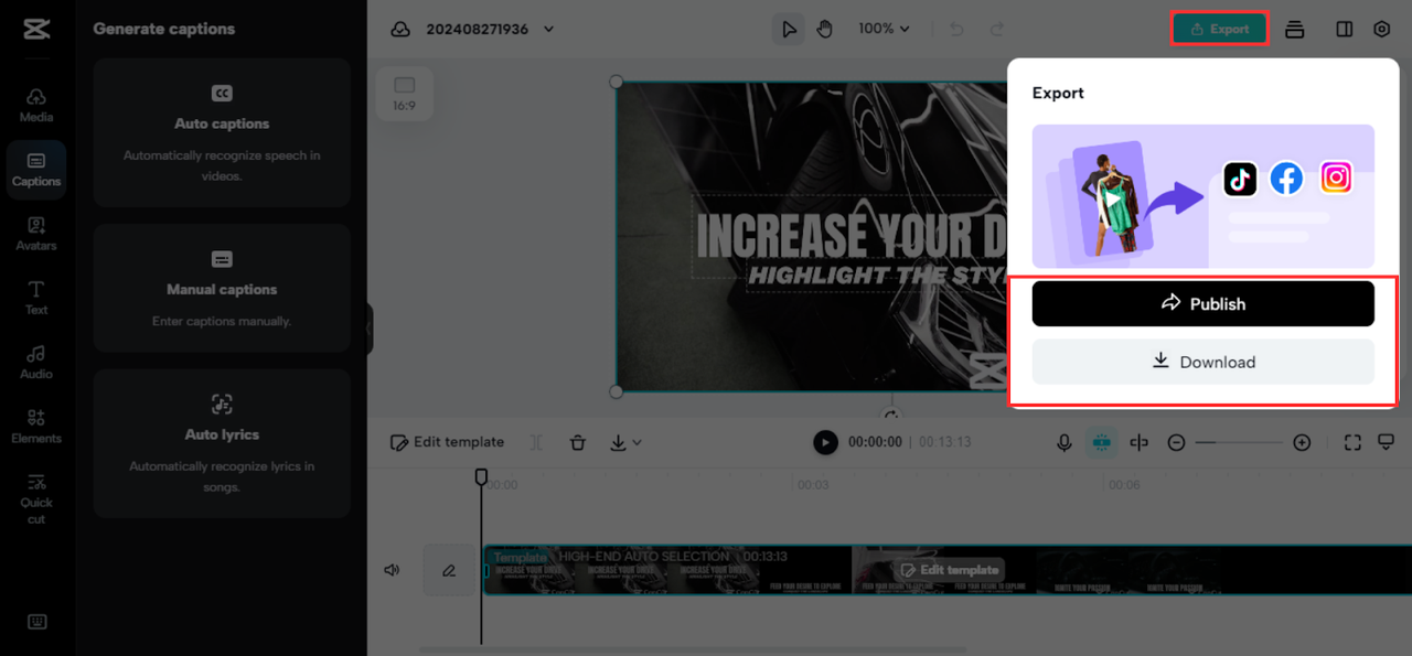 قم بتصدير الفيديو الخاص بك