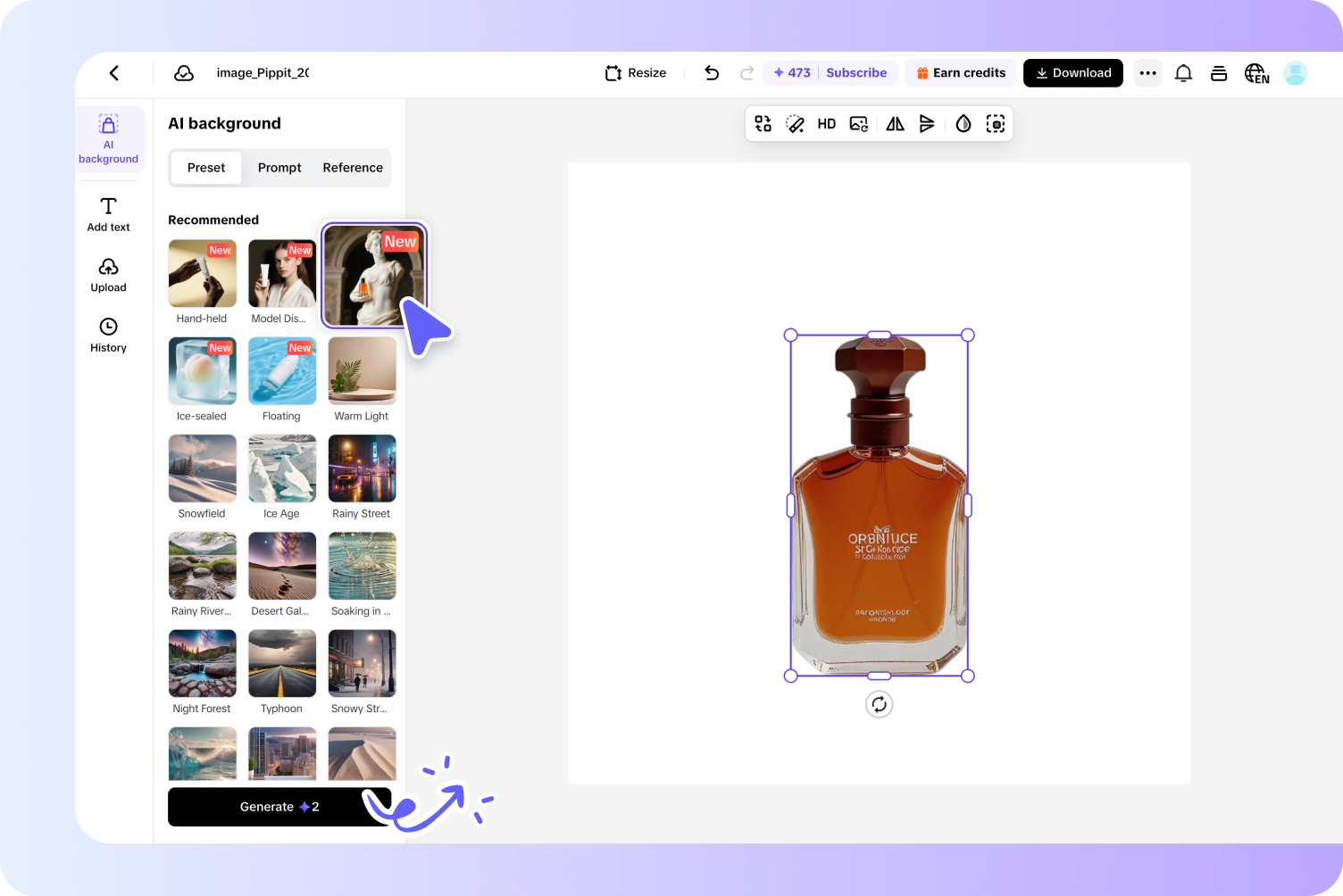 Customize image background and content 