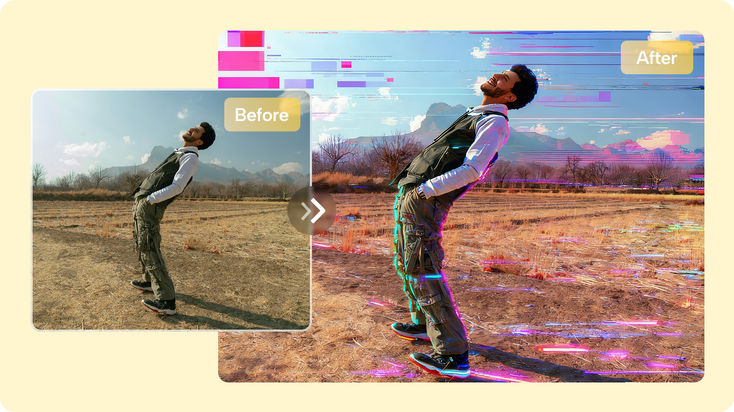 Glitch photo effect 
