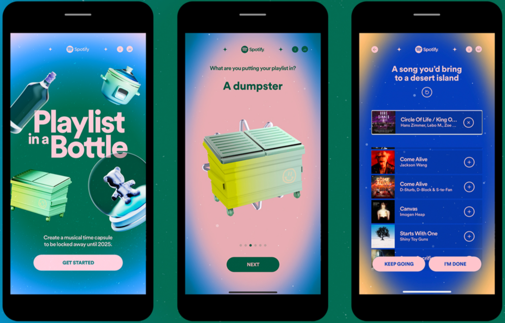 Showing how to create a Spotify Bottle on mobile