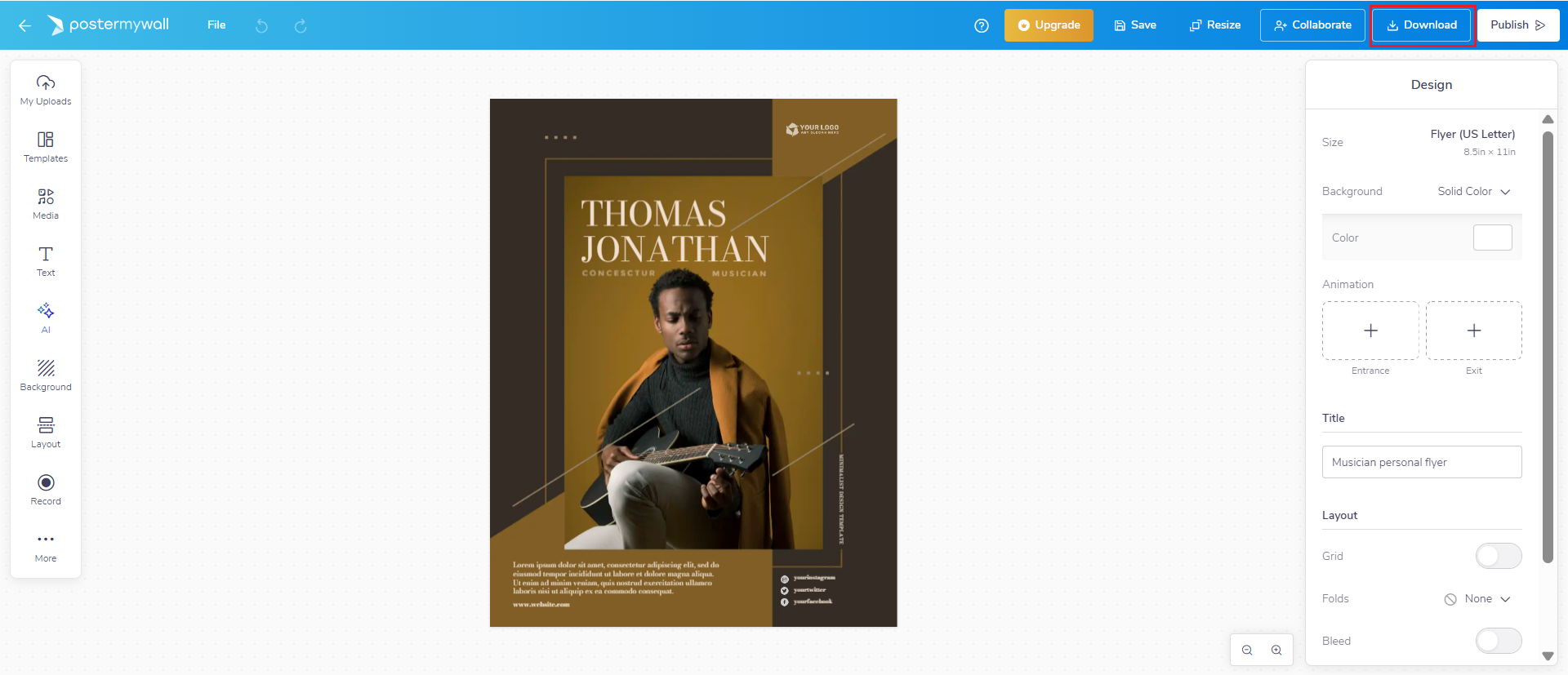 Gumawa ng band flyer