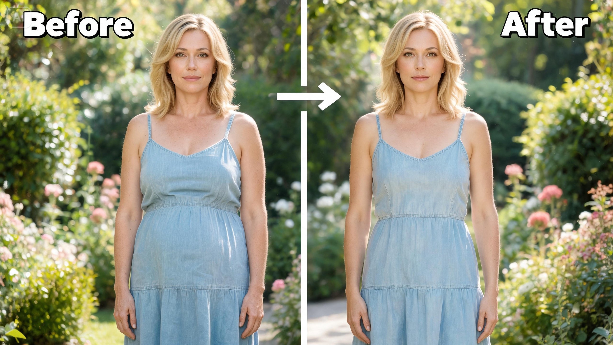 Resultados de filtro delgado de ai con un clic para selfies y fotos de cuerpo completo